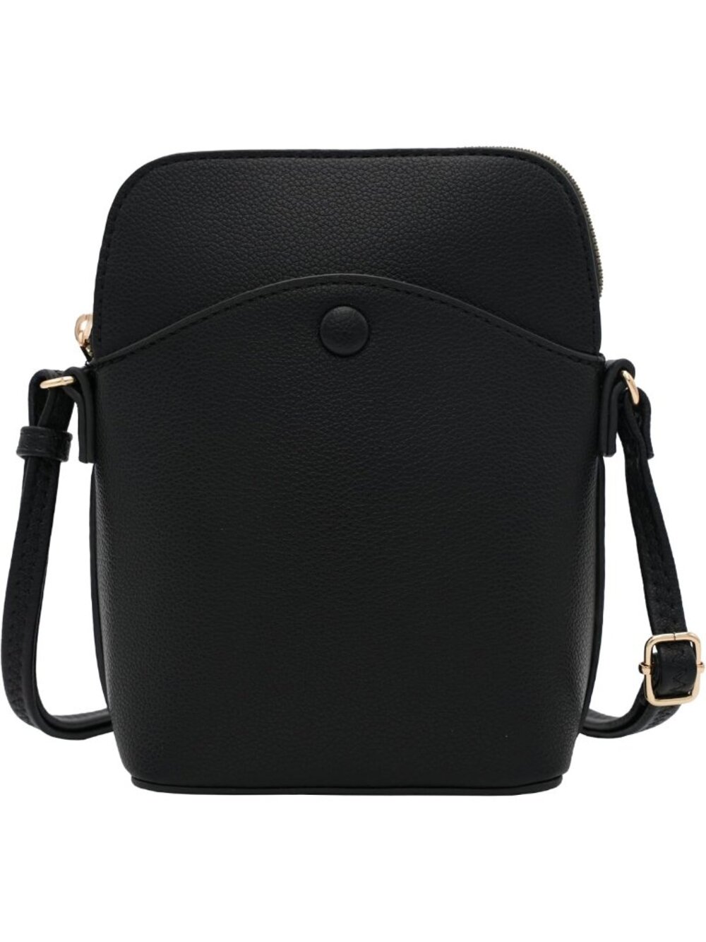 Chic Mini Crossbody Bag with Gold Accents, Adjustable Strap Shoulder Purse